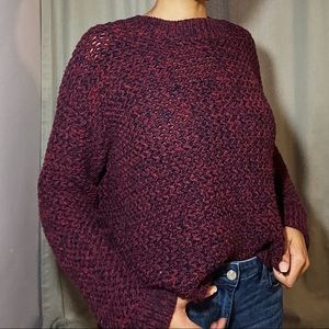 H&M Burgundy Chunky Knit Sweater